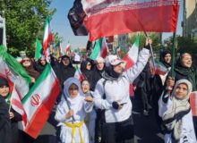 جامعه ورزش بانوان در رزمایش «دختران جان‌فدای ایران» حضور یافتند